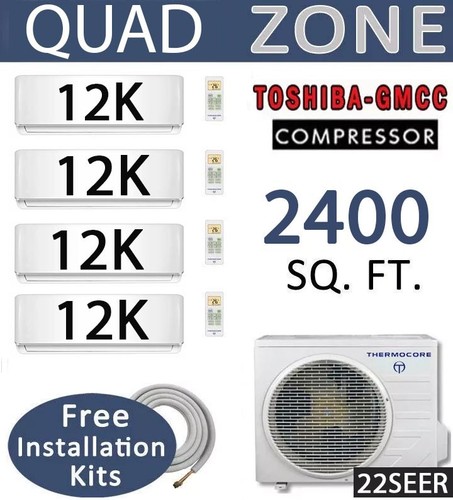 48000 btu quad zone - btu, ductless